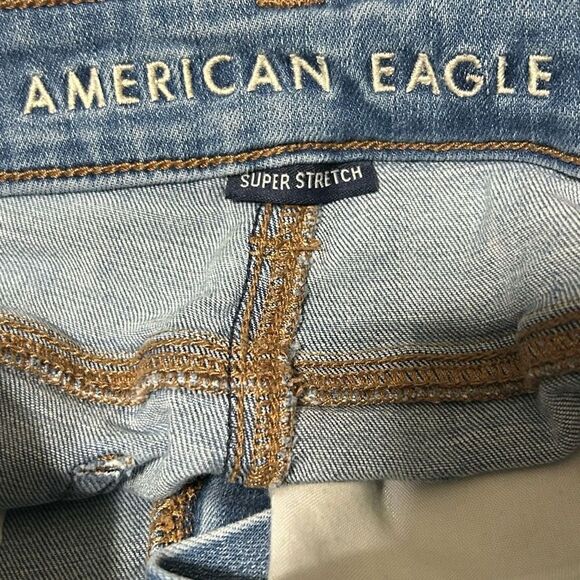 American Eagle Jeans Women’s 6 Short Hi-Rise Jegging Super Stretch Distressed - Picture 8 of 11